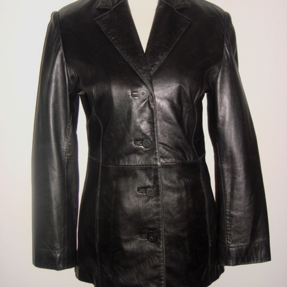 Adler Collection Jackets & Blazers - Black 100% lamb skin leather jacket blazer EUC